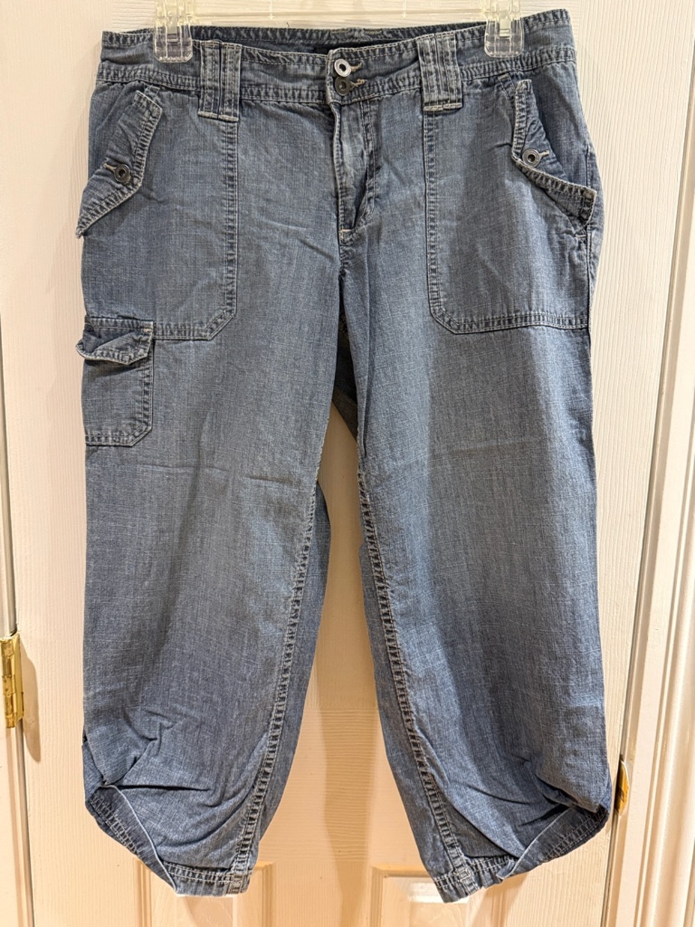 Calvin Klein Light Blue Cropped Cargo Jeans